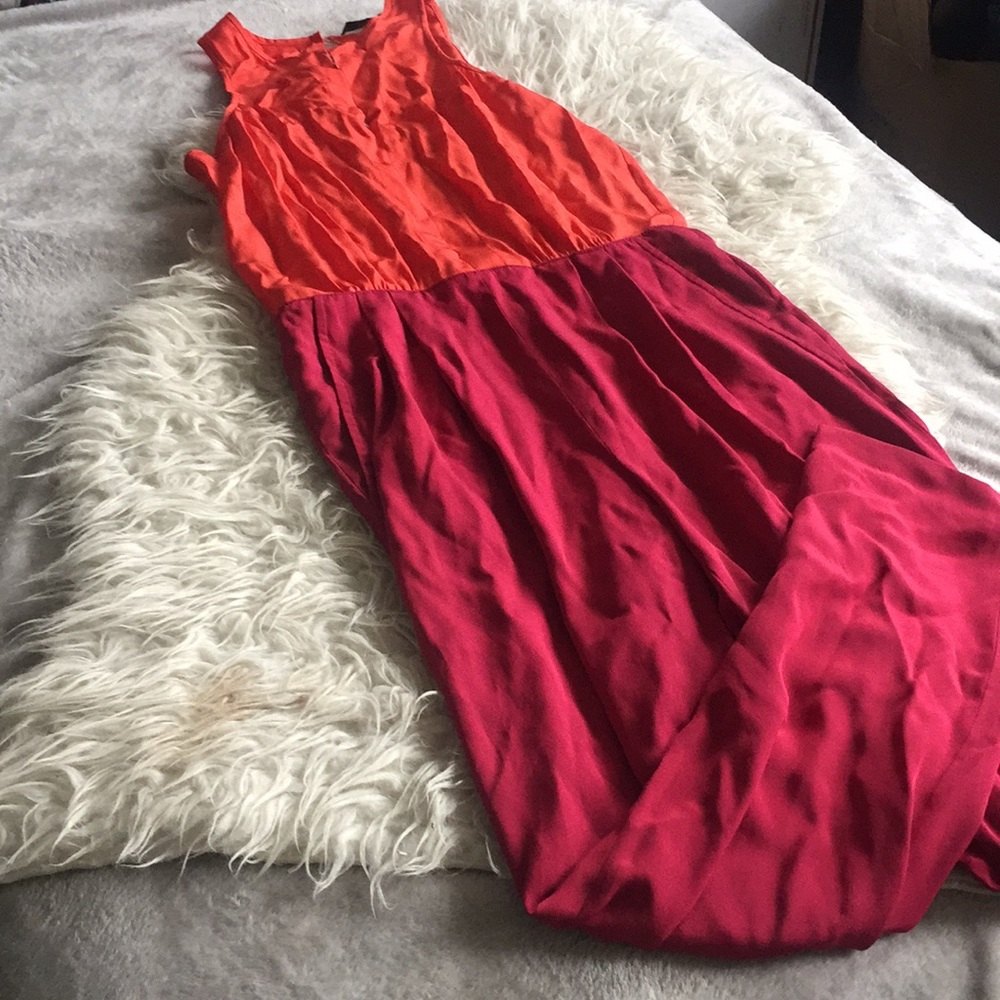 Tibi Silk Colorblocked Pleated Jumpsuit - Picture 3 of 4